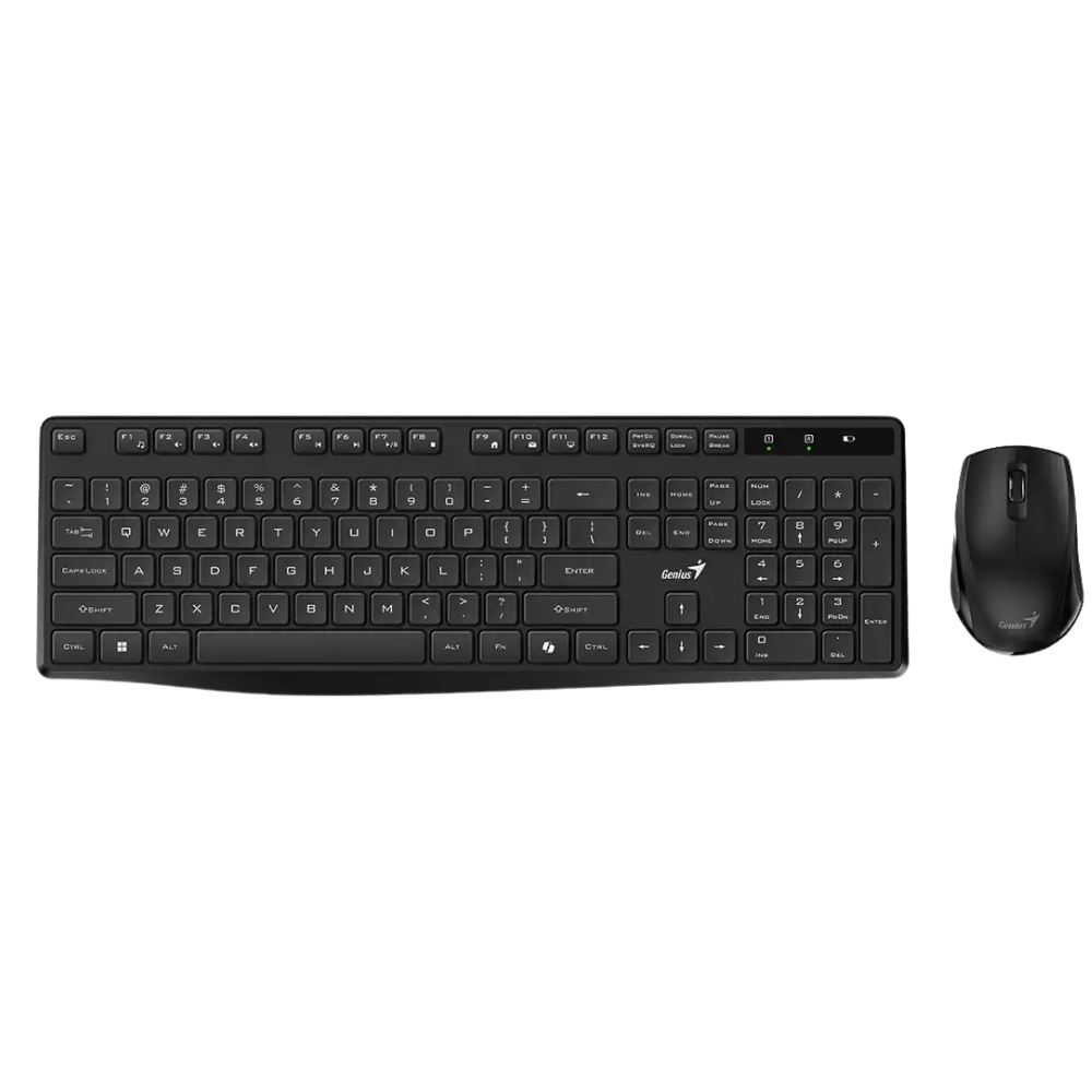 Kit Teclado y Mouse Genius Smart KM-8206 AI Copilot Inalambrico Negro